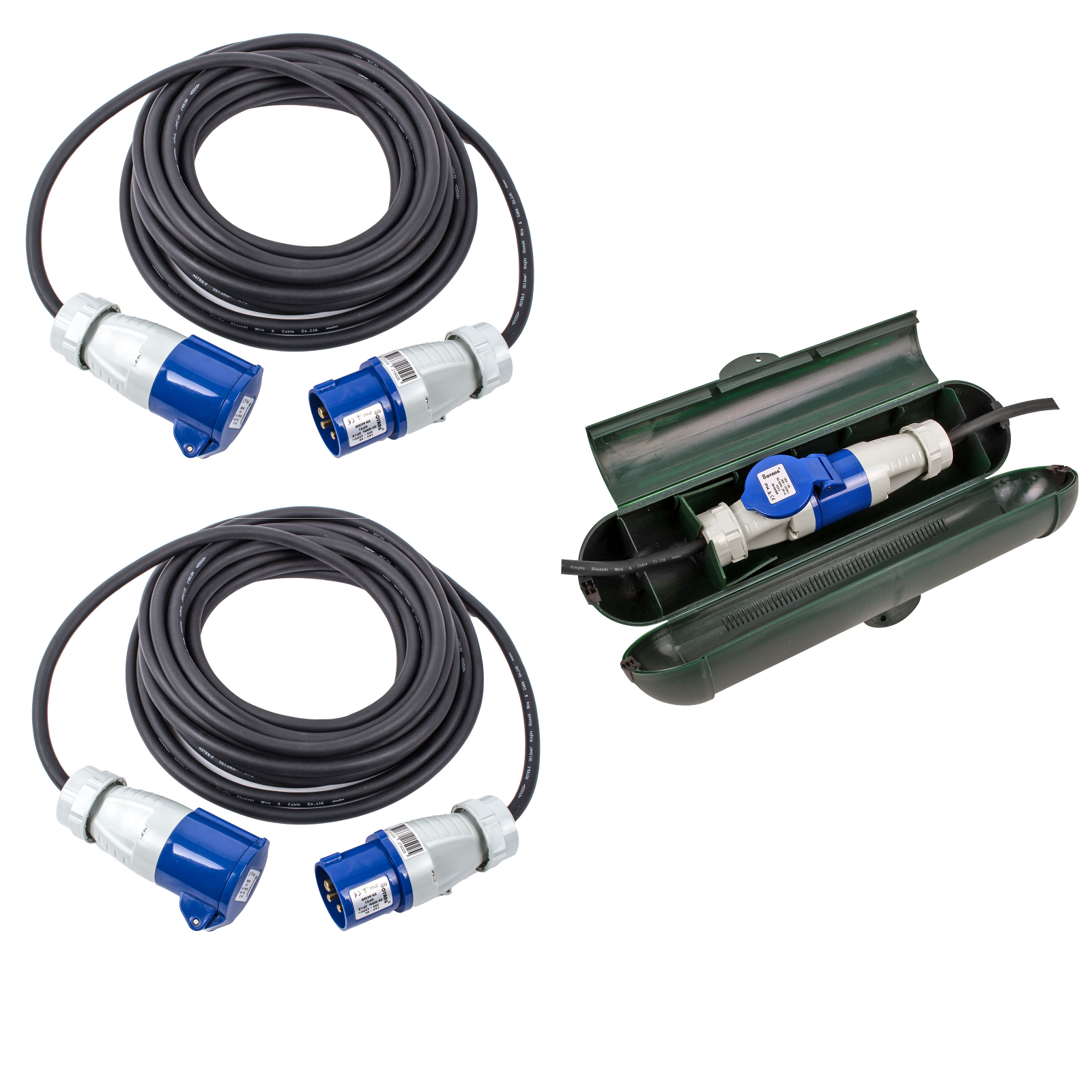CEE Kabel Set bestehend aus 2x 10 Meter CEE Kabel + CEE Sicherheitsbox