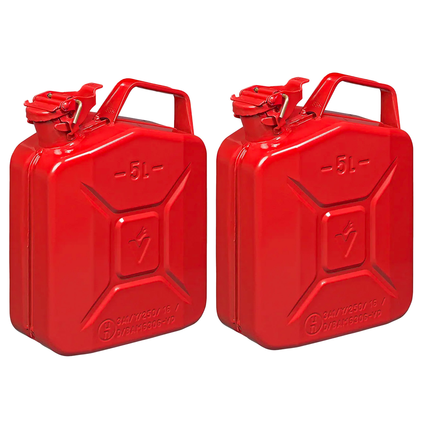 2x Kraftstoffkanister 5L Metall rot Benzinkanister Diesel Reserve TüV/UN-geprüft