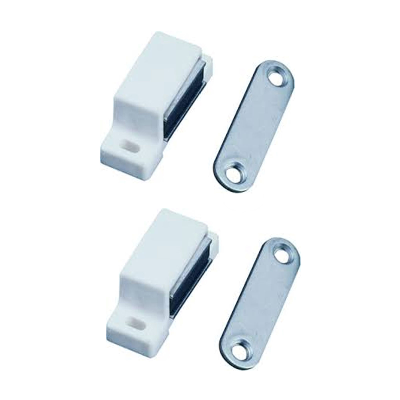 2x Magnetschnäpper Kunststoff Weiß Möbelmagnet für Wohnwagen Wohnmobil Schränke
