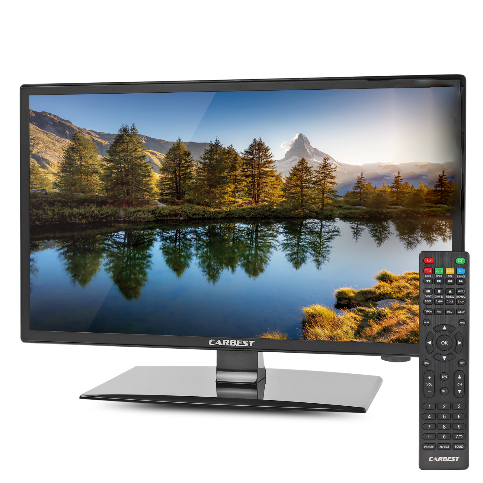 Carbest LED TV 18,5" DVB-T2, S2, C DVD Player USB 12 & 220V HDMI DVBT-Antenne