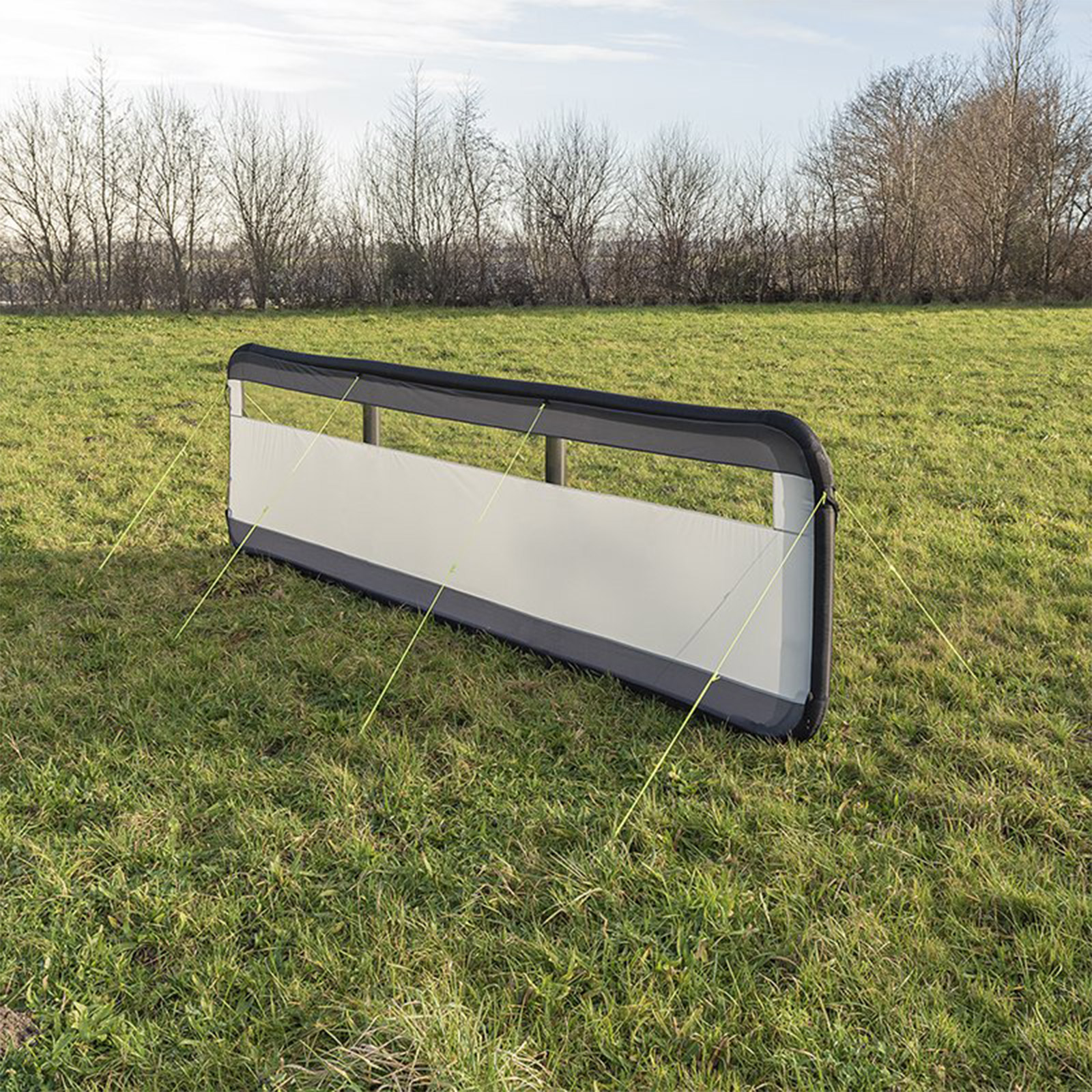 Windschutz Windbarikade aufblasbar | 150D Polyester | 480x140 cm | grau