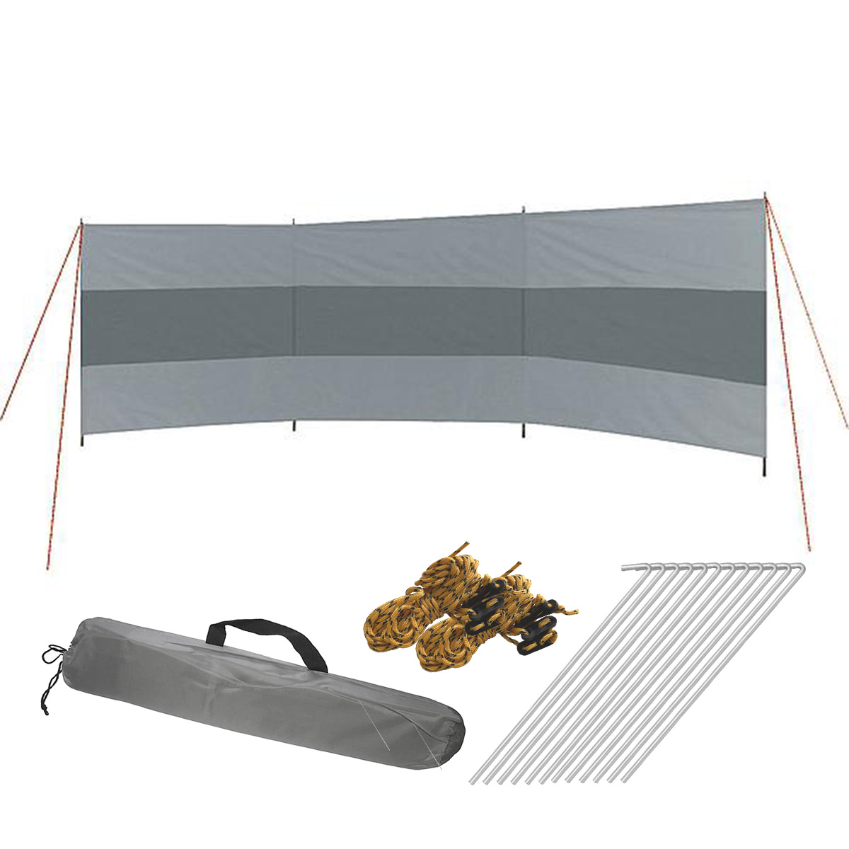 Windschutz Popular | 3 Teile | Campingsichtschutz mit Stangen