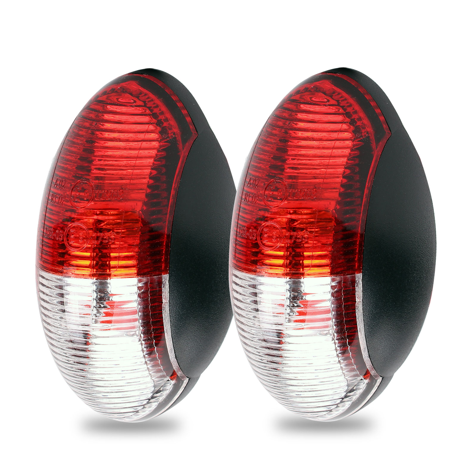 2er Set Umrissleuchte LED rot/weiß 60x34 mm, 12-30 V