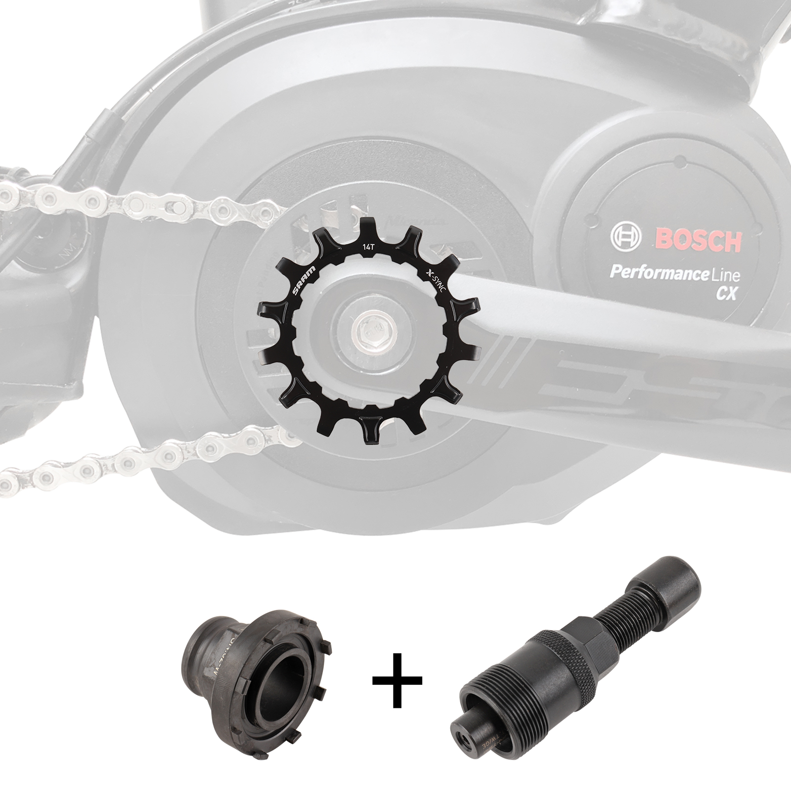 SRAM Kettenblatt 14T EX1 X-Sync™ für Bosch inkl. Montagewerkzeug